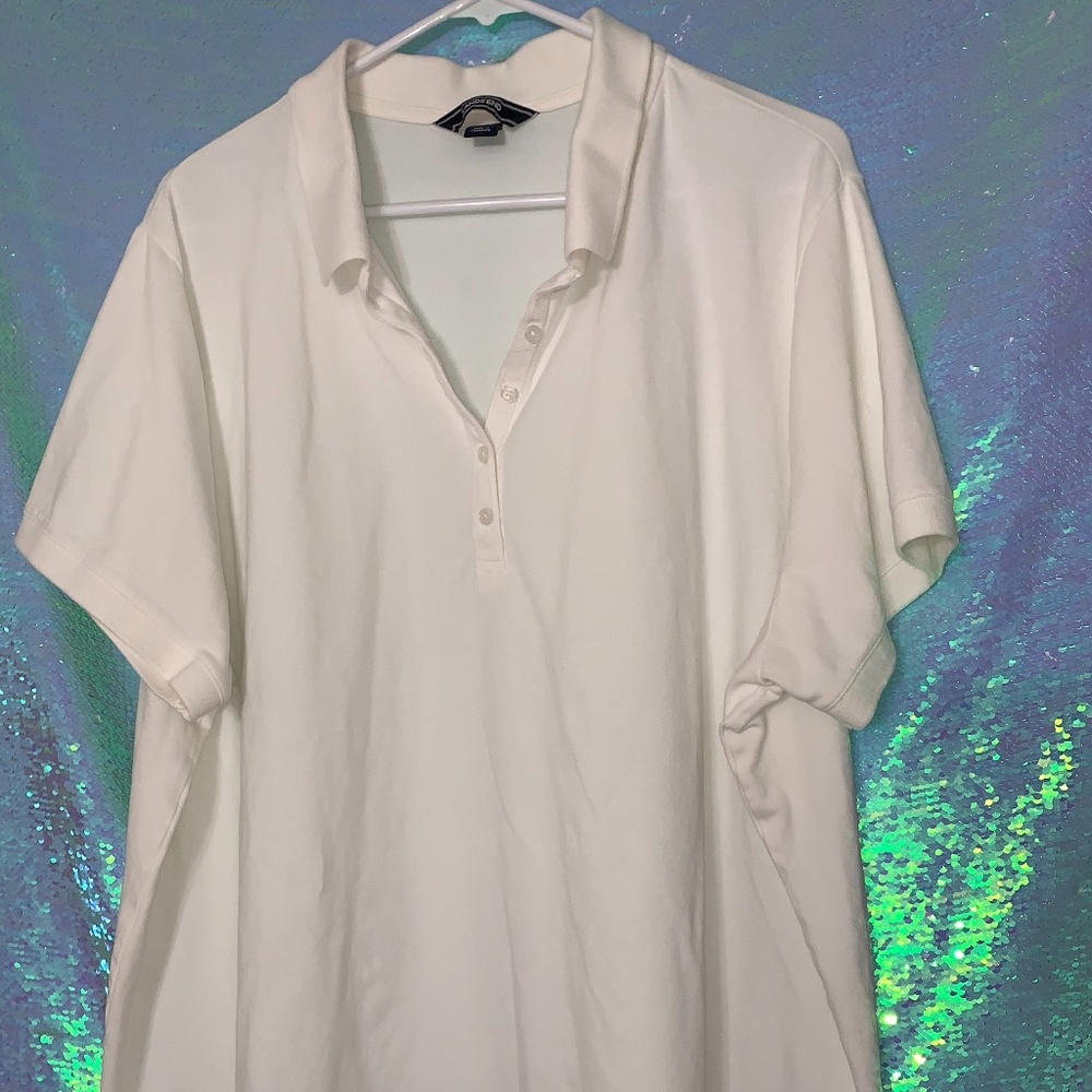 *CLEARANCE* Lands' End Wht  Polo WMN Sz 3X